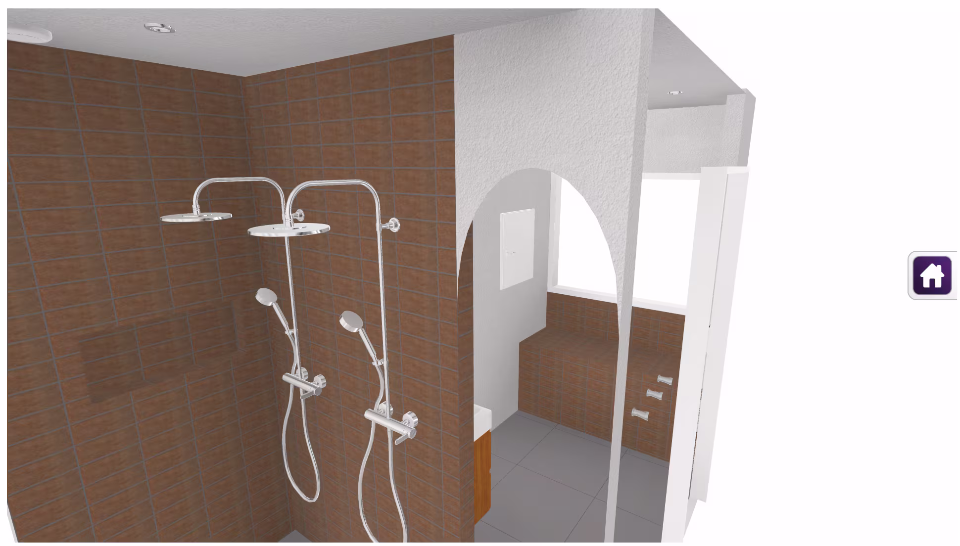 3D Saninet ontwerp van de badkamer van Maj-Britt